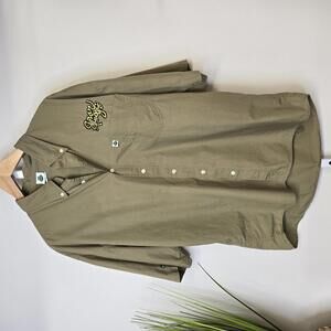Senior‎ Frogs Mens Button-Up Casual Shirt Khaki Short Sleeve